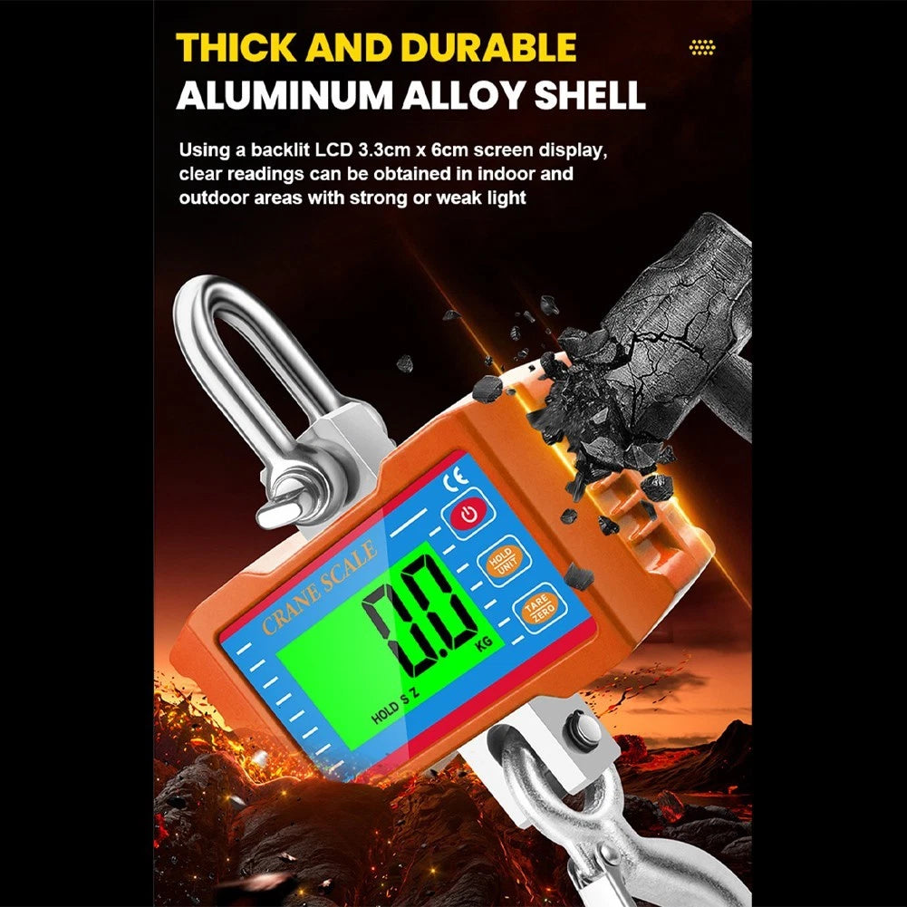 1000kg Crane Scale with Forged Hook for Reliable Readings in Harsh Sites