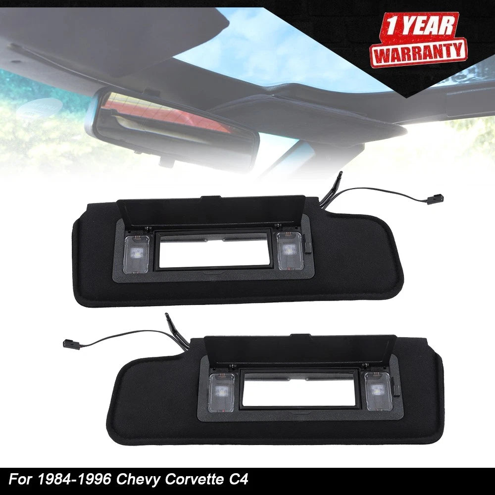 Sun Visor Pair with LED Light for Chevy Corvette C4 (1984–1996)