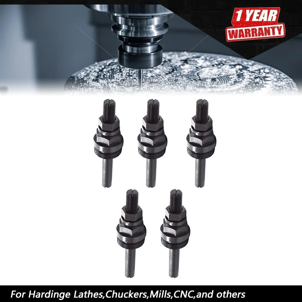 5pcs Adjustable Threaded 5C Stop Collet for Lathes, CNC Machines