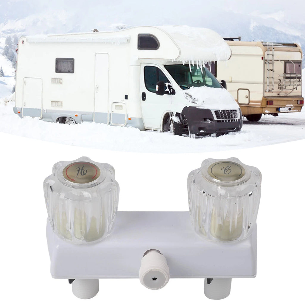 Double Knob Diverter Shower Faucet for RV (Inside/Outside Use)