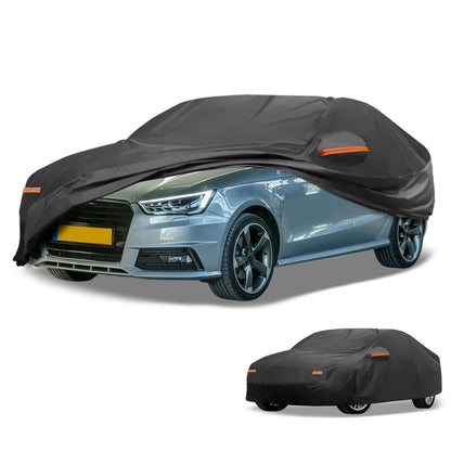 Waterproof Car Cover for Audi A1 (210D-PU, Black, All Weather)