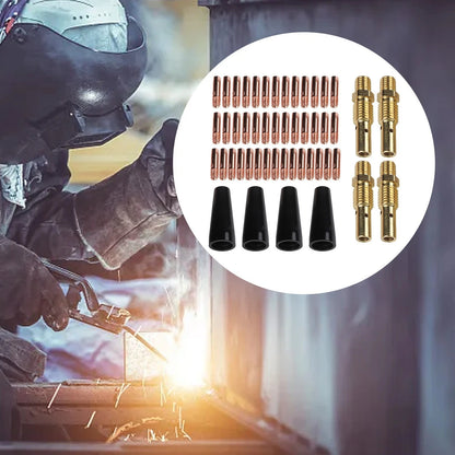 48Pcs Gasless Nozzle Tips and Contact Tips Kit for Metal Welding Projects