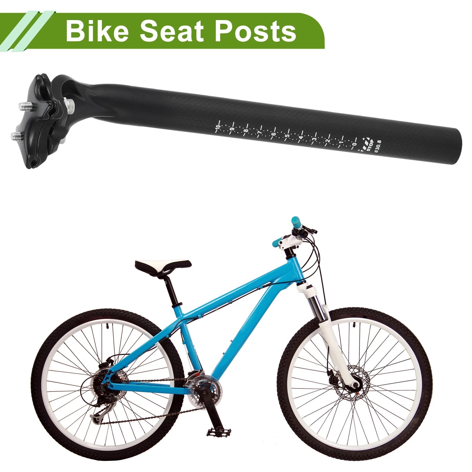 Seat Post 30.8x300mm Lightweight Replacement for Bike MTB Road (2010–2025)