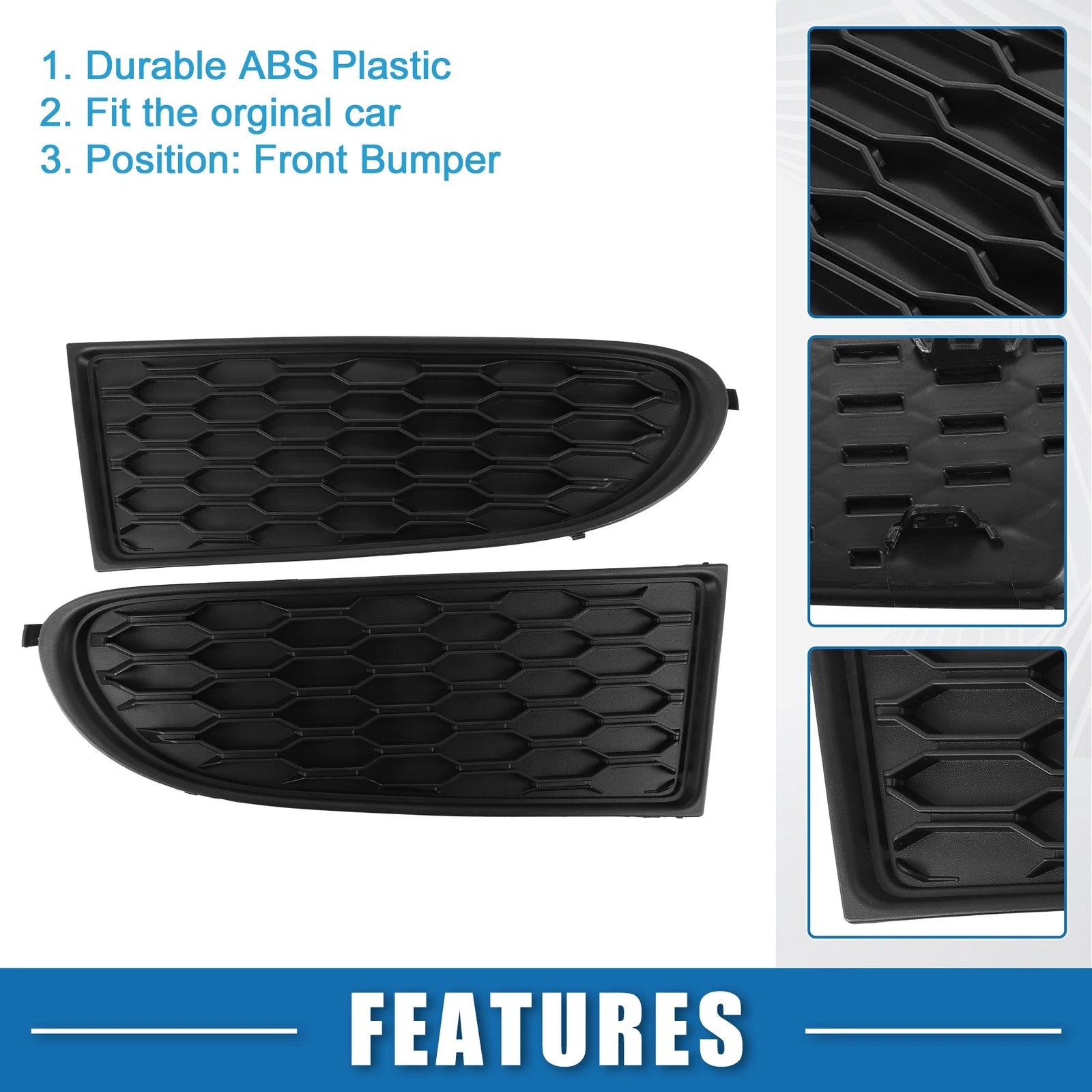 Front Fog Light Cover Grille Set for Dodge Journey (2011–2020) Black