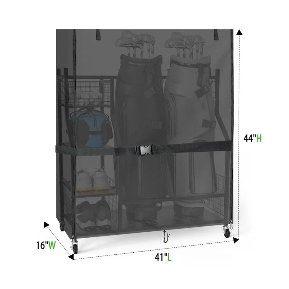 Golf Bag Organizer Cover for Garage Storage (Weather Resistant)