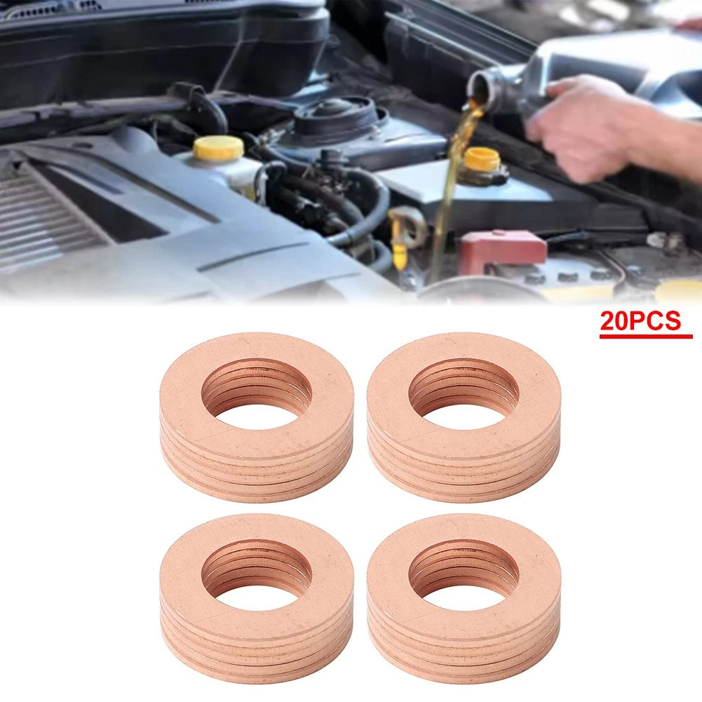 20Pcs M121.5 Copper Oil Drain Plug Gasket Seal Ring Universal