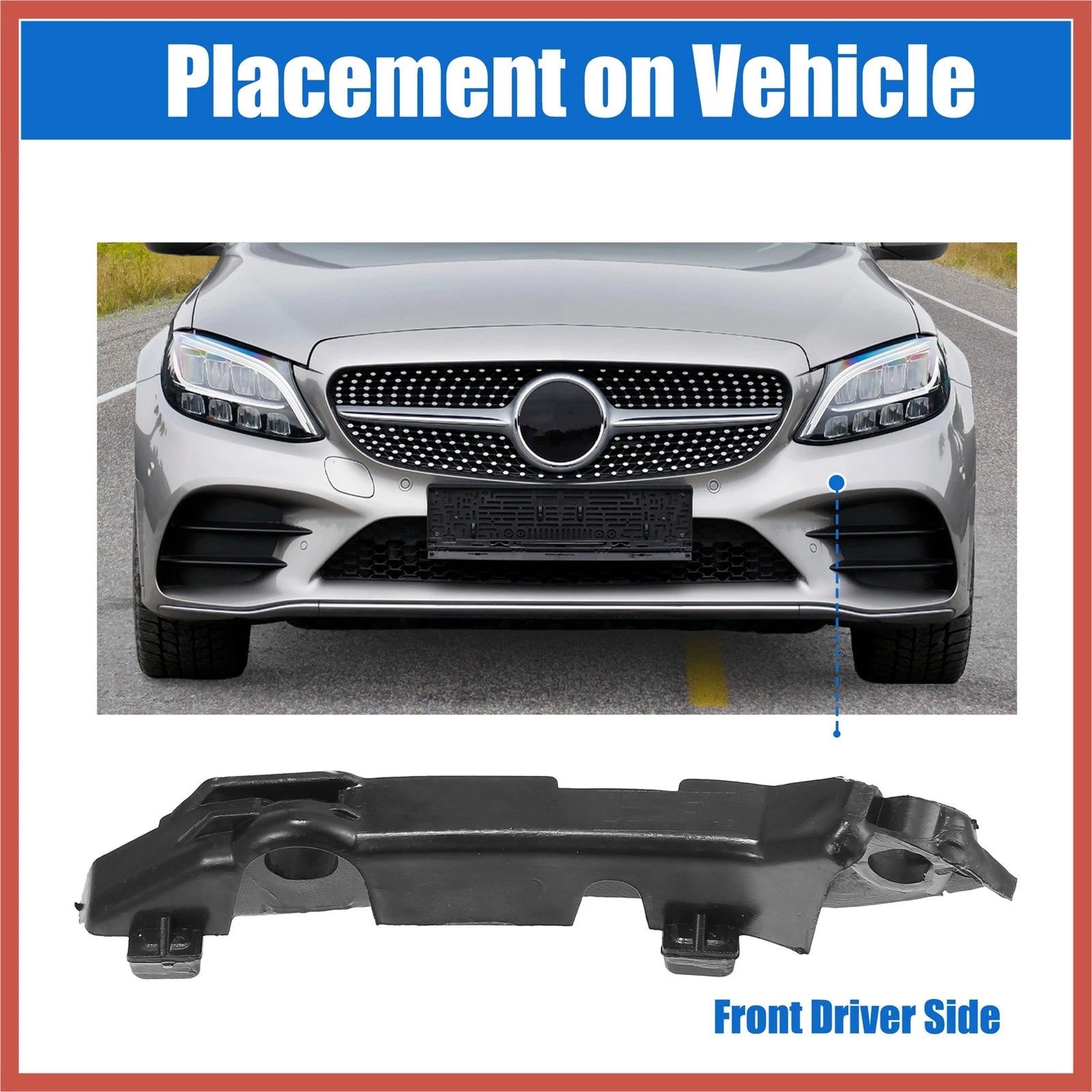 Front Right Upper Bumper Cover Inner Support Bracket for Mercedes-Benz