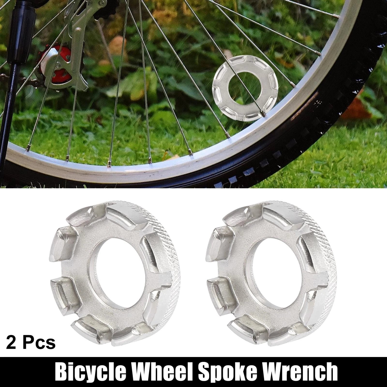 2 Pc Bicycle Spoke Wrench 8 Hole Bike Spanner Repair Tool for Universal