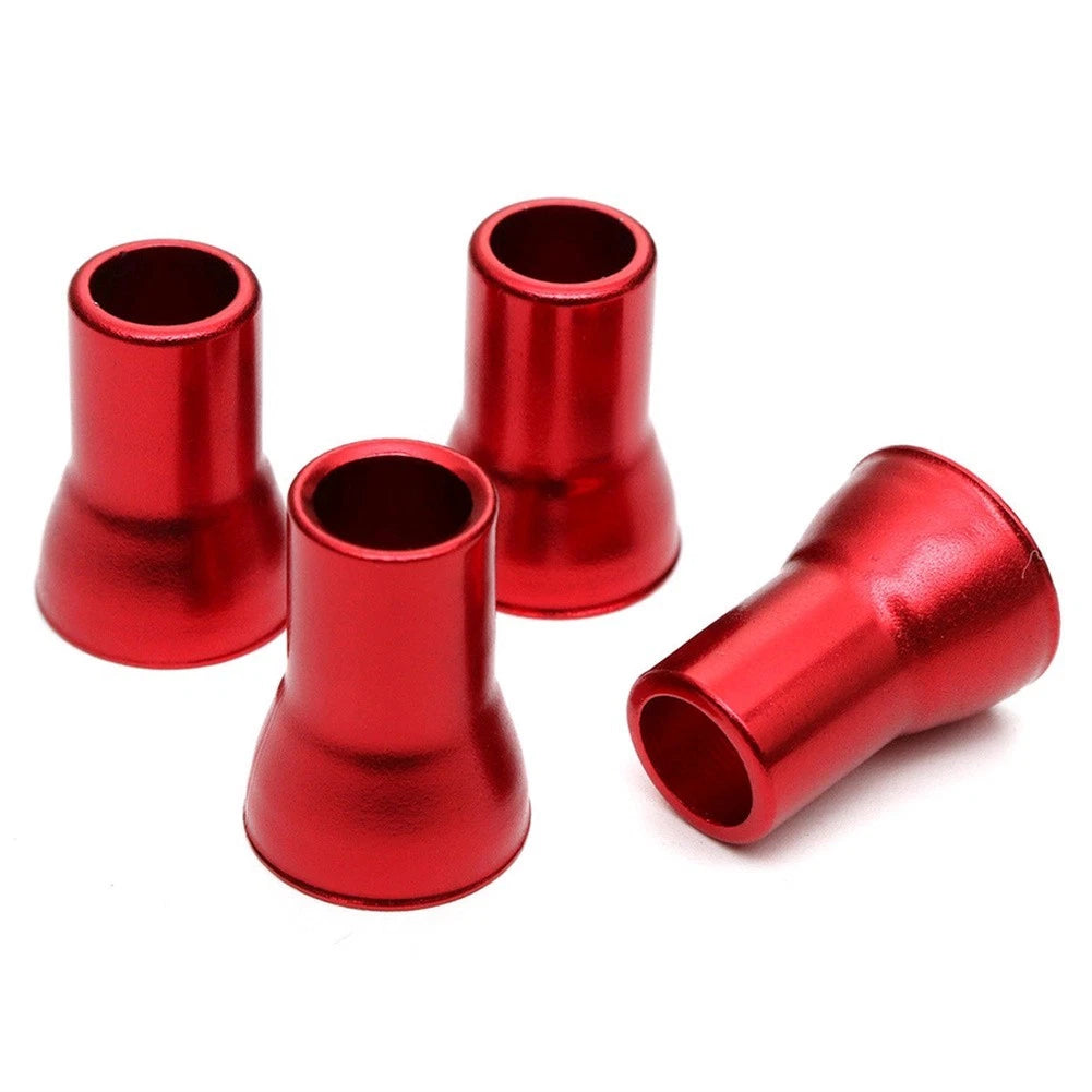 Set of 4 Red Stem Sleeves with Hex Cap for Spare Wheel
