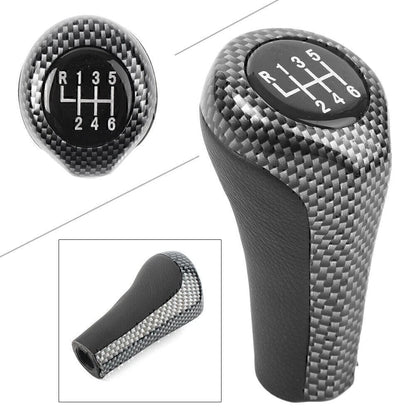 6 Speed Gear Shift Knob Stick Head For BMW E90 E91 X1 X3 X5 X6 Carbon Fiber