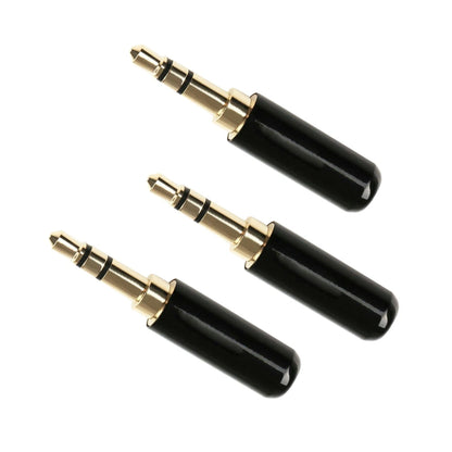 3Pcs 3.5mm Copper Male Stereo Mini Jack Plug Audio Connector