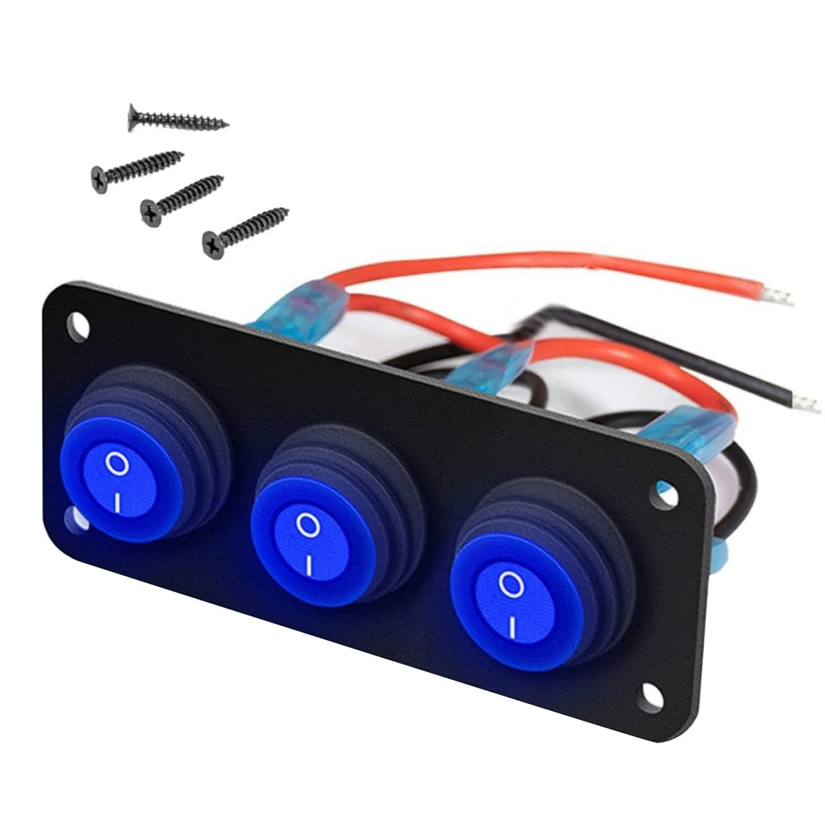 3 Gang Toggle Switch Panel for Car Truck Boat (12V 20A, Waterproof)
