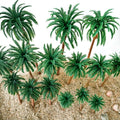 10pcs Palm Trees for Sand Table Railroad Park Scene Landscape