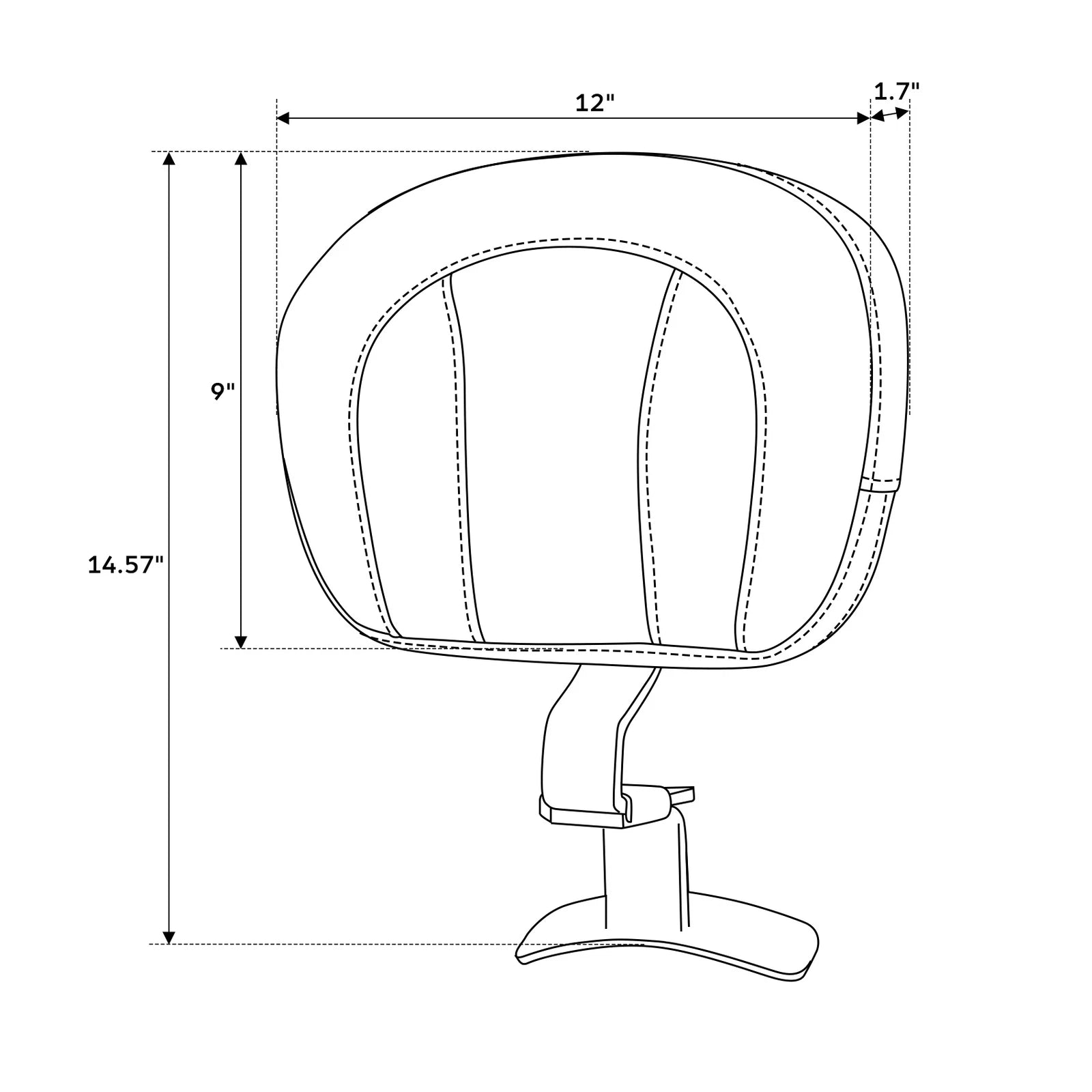 Backrest Pad for Harley Touring Electra Road Glide (2009–2023)