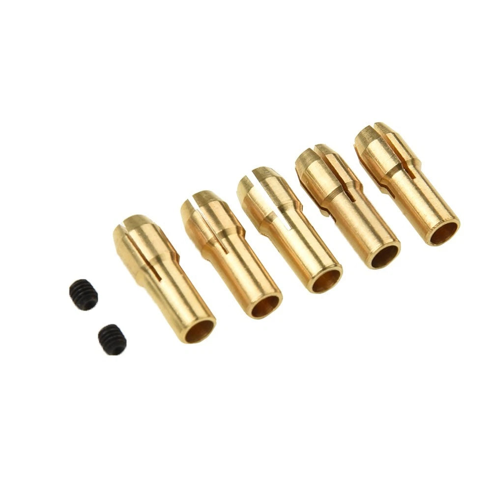 7-Piece Miniature Electric Drill Chuck Set with Self-Tightening Brass