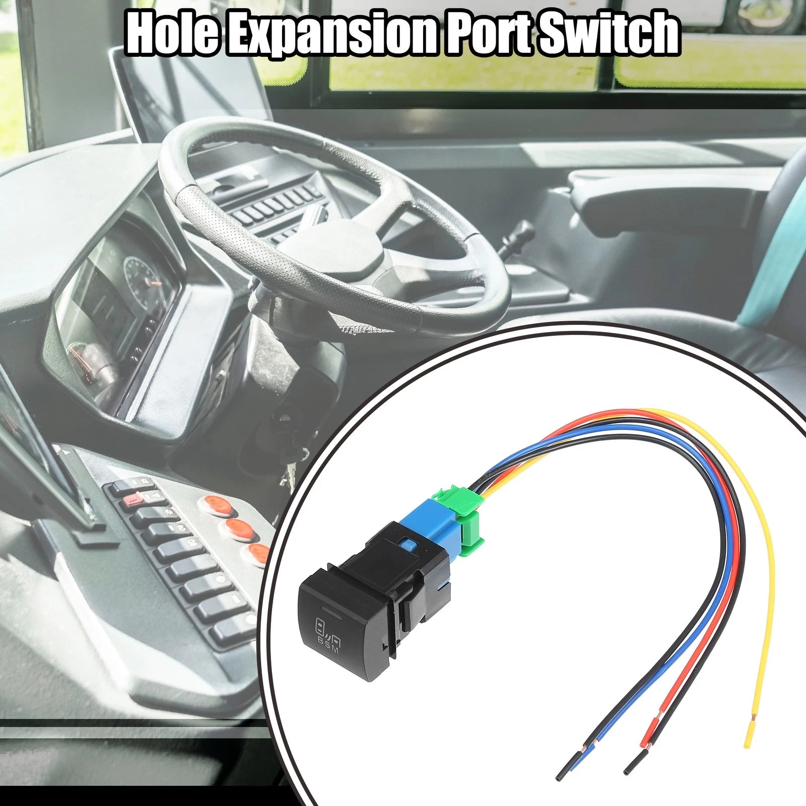 Hole Expansion Port Switch BSM Blind Spot Switch with Wire for Toyota (2005–2020)