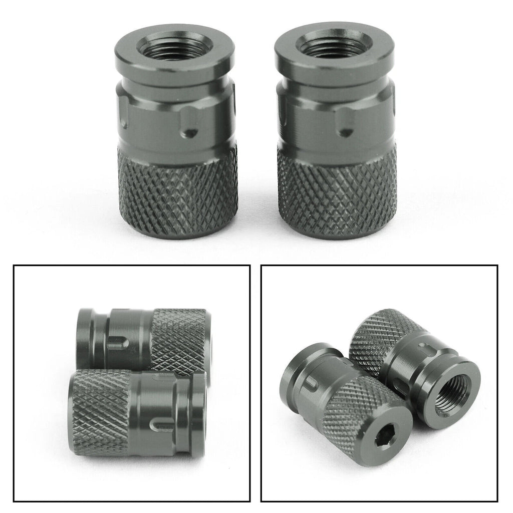 2X CNC Titan-color Anti-Thief Tire Valve Stem Caps for Car Truck Bike Motorcycle