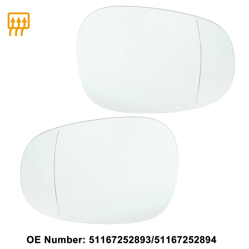 Pair Left Right Mirror Glass Replacement for BMW 335i 328i M3 (2008–2019)