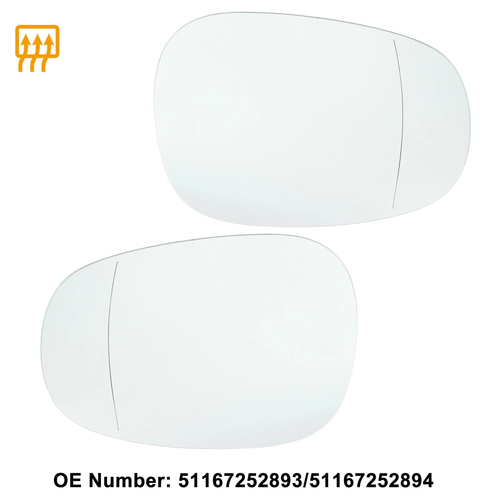 Pair Left Right Mirror Glass Replacement for BMW 335i 328i M3 (2008–2019)