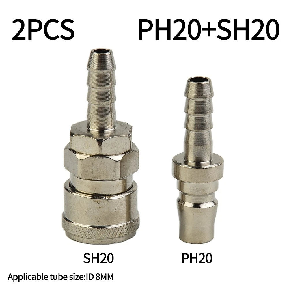Hose Fittings for Air Line Tools (SH20, PH20) 8mm Silver