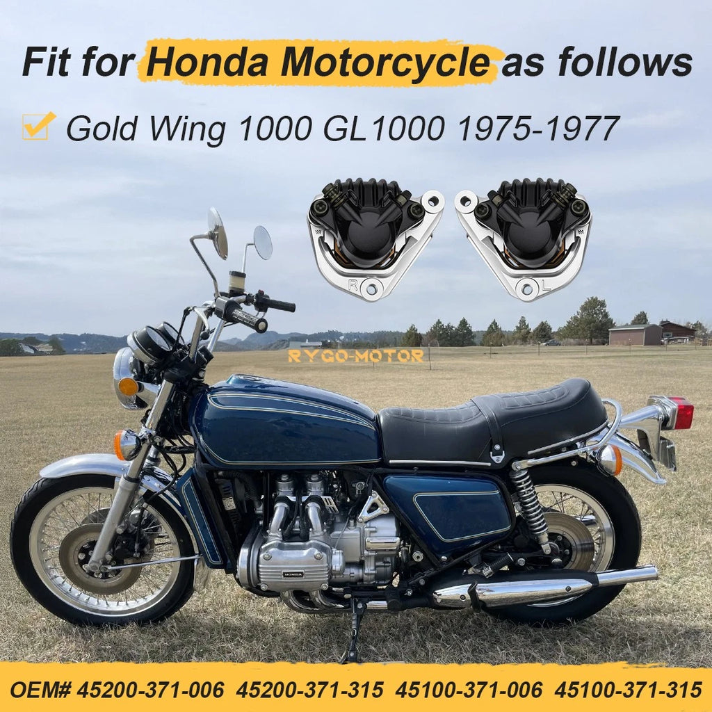 Front Left & Right Brake Caliper w/Pads for Honda Goldwing 1000 (1975–1977)