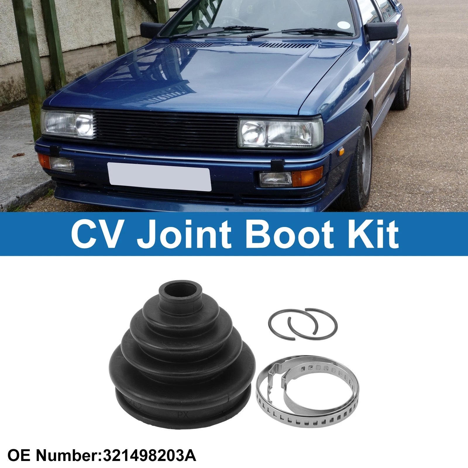 Outer CV Joint Boot Kit with Clamps for Audi Coupe (1984–1987)