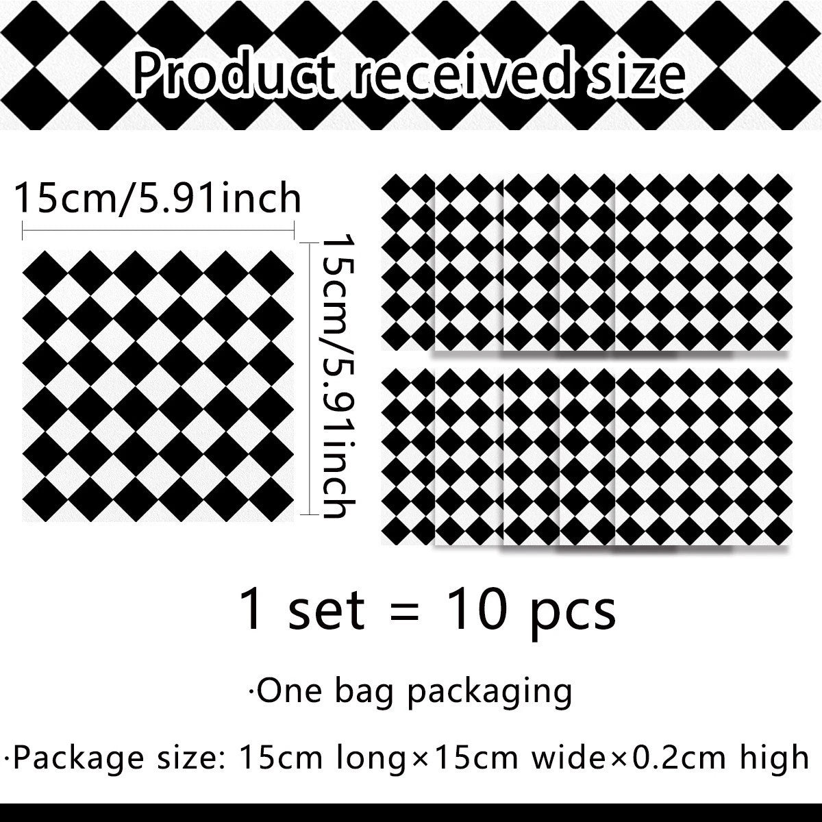 Geometric Wall Decals for Kitchen & Bathroom - Retro Pattern