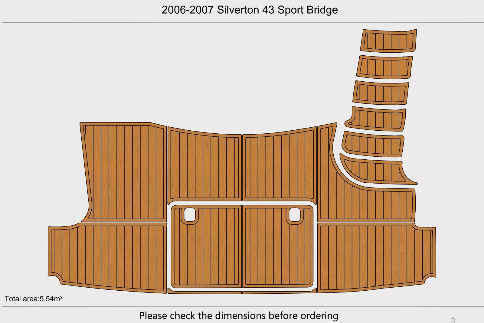 EVA Faux Teak Flooring for Silverton 43 Sport Bridge (2006)