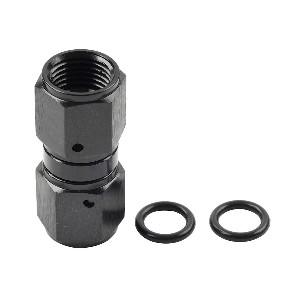 6AN Female to Female Straight Swivel Coupler Union Fitting Adapter - Black