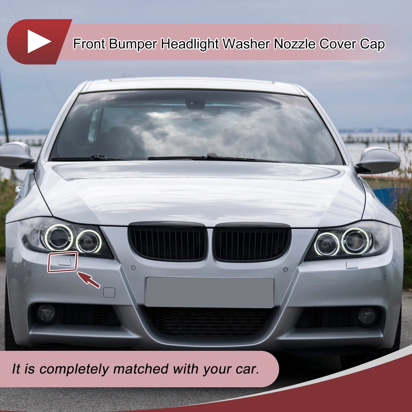 Headlight Washer Nozzle Cover Cap Replacement for BMW 328i (2015–2020)