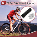 Bicycle Spokes Set 114mm Carbon Steel for 14G 72 Pack Black (Any Make)