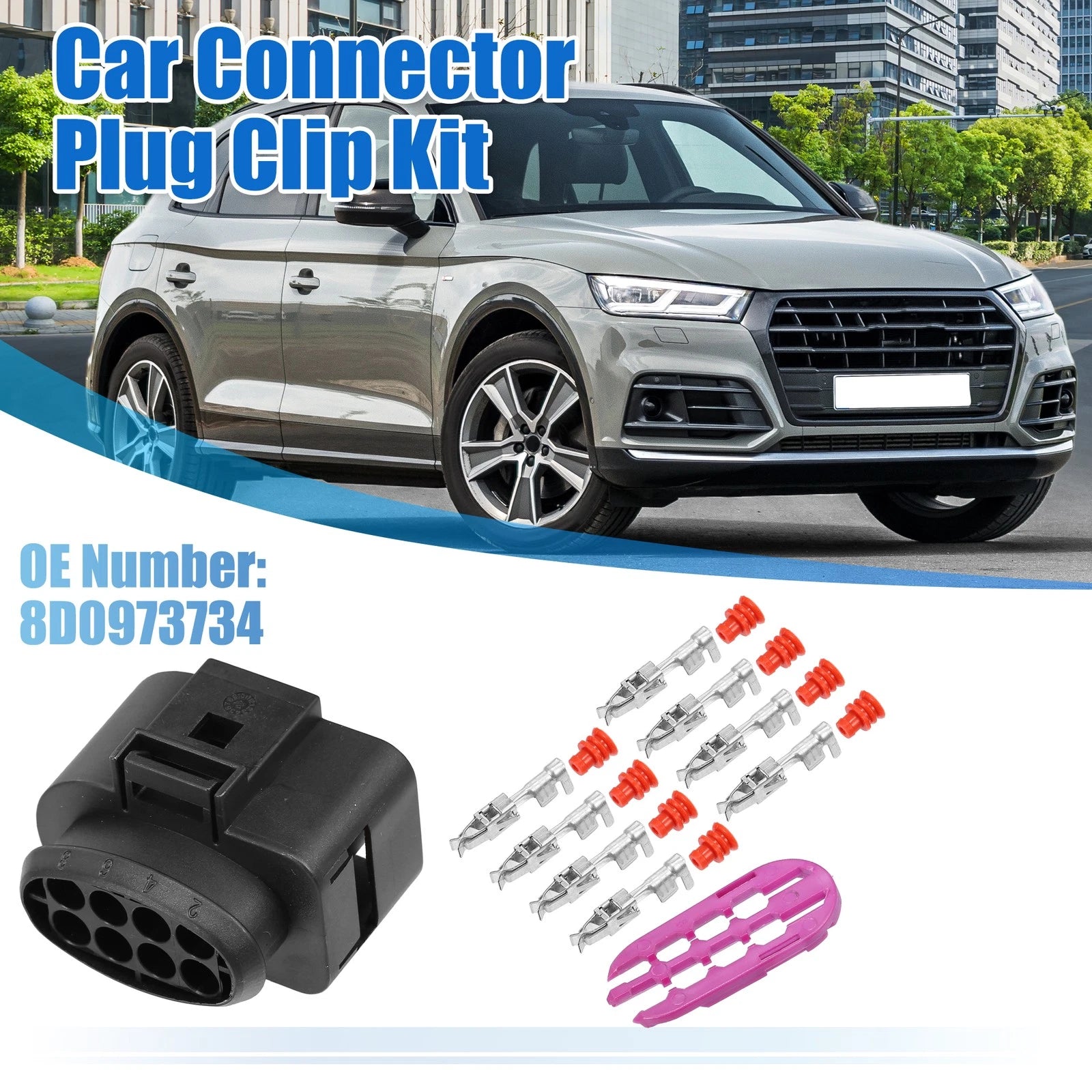 8 Way Sealed Female Connector Adapter for VW Audi (2005–2015)