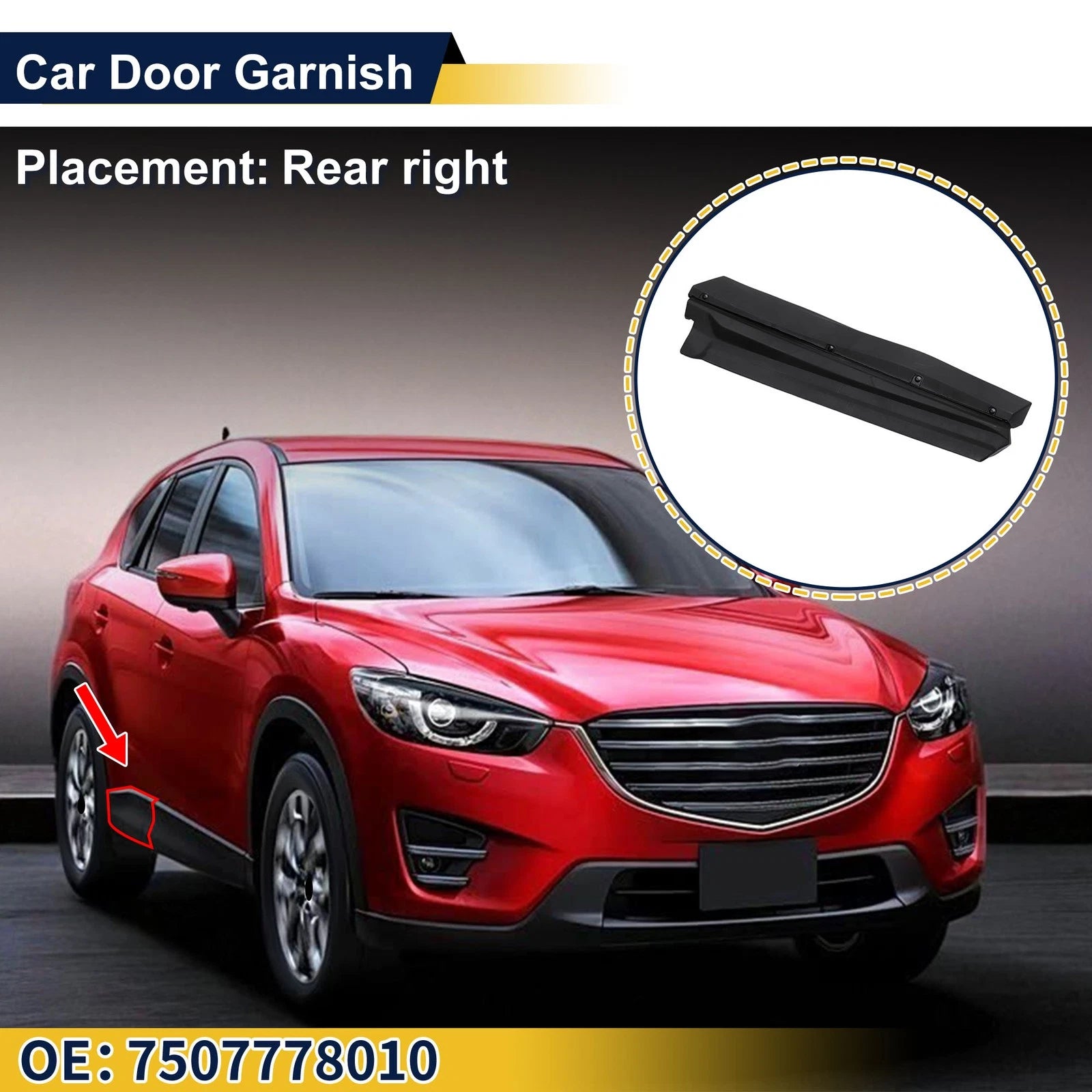 Door Side Lower Trim Rear Right Replacement for Lexus NX (2015–2021)