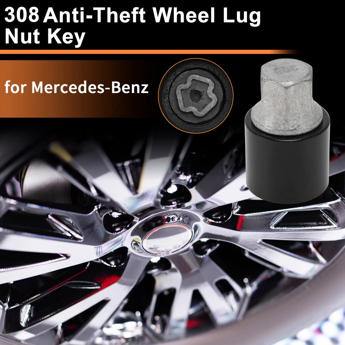 Wheel Lock Lug Nut Removal Tool for Mercedes-Benz (2008–2024)