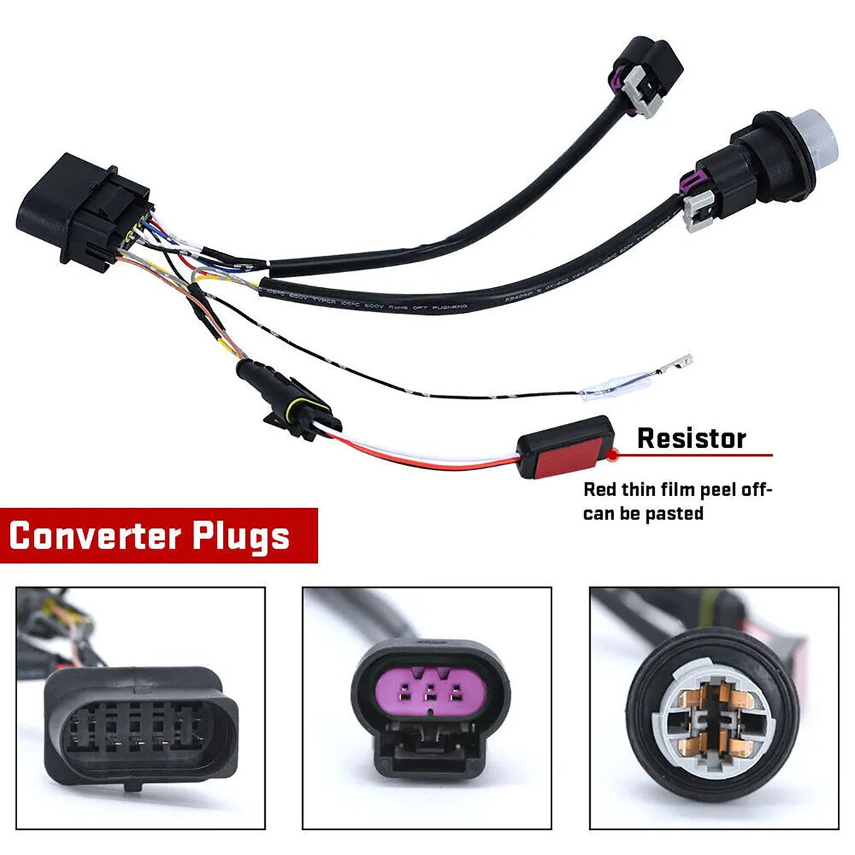 2X Headlight Conversion Wiring Harness for Dodge Ram 1500 2500 3500 (2013–2018)