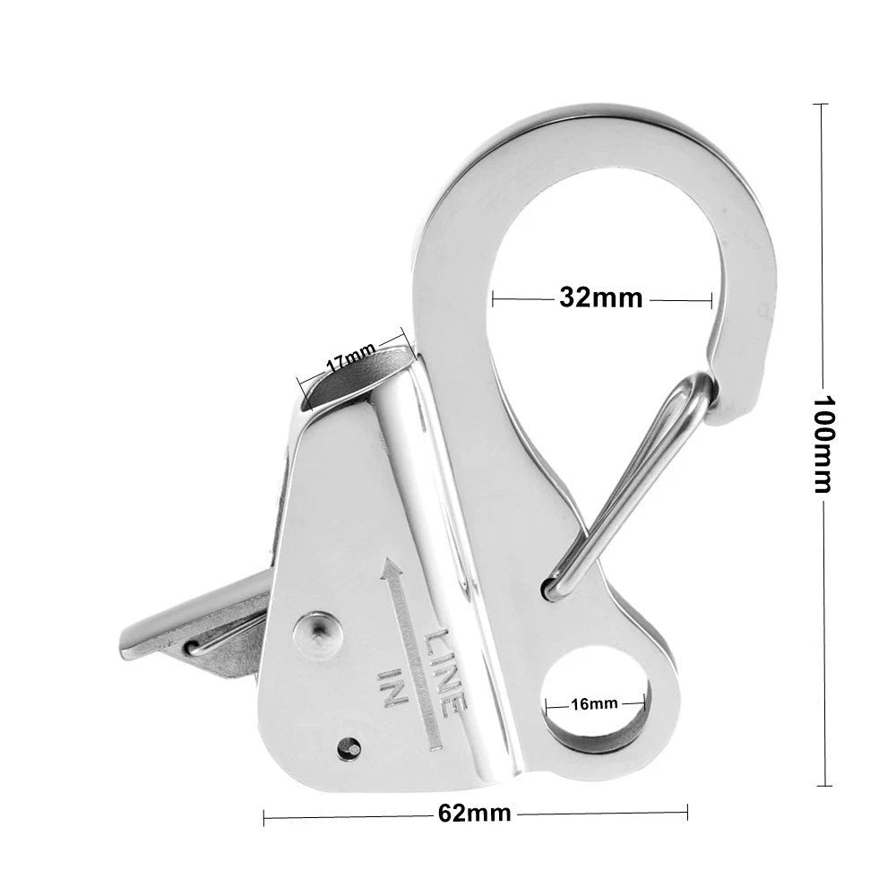 Adjustable Sliding Rope Hook Clips for Boat Fender Line Marine Hardware