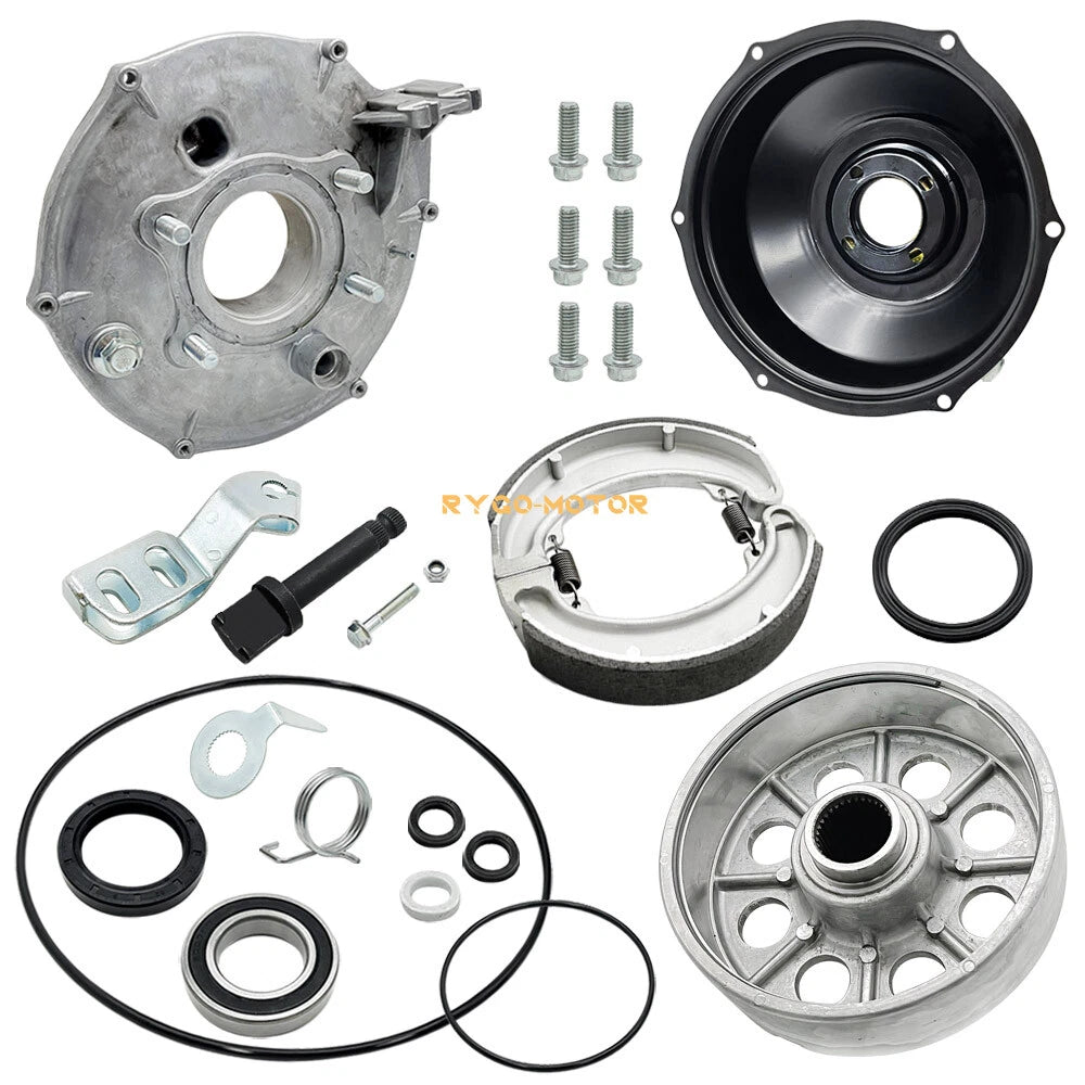 Rear Brake Drum Hub Plate Cover Shoes Bearing Seal for Honda TRX300 (1988–2000)