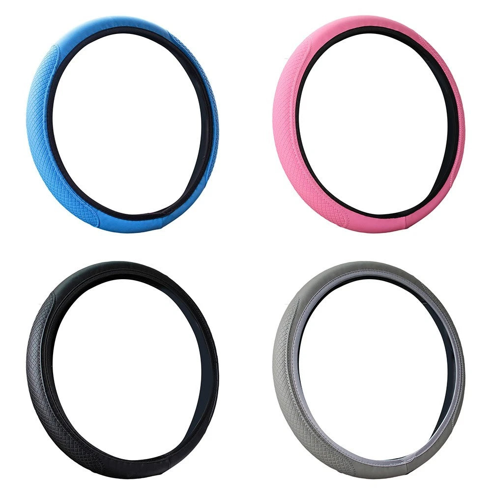 Breathable Antislip Car Steering Wheel Cover in PU Leather 14 5 15 Inch
