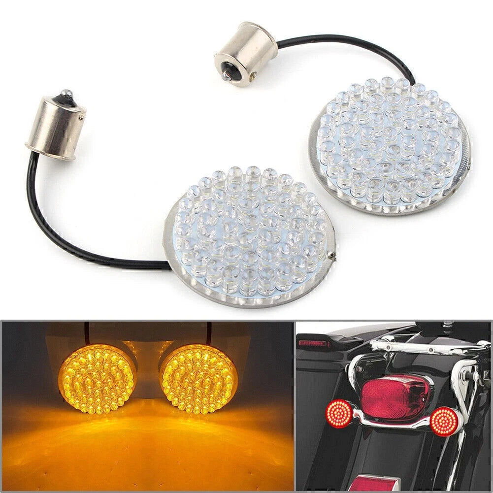 Yellow 1156 Turn Signal Light Inserts Blinker For Harley-Davidson HD Road King