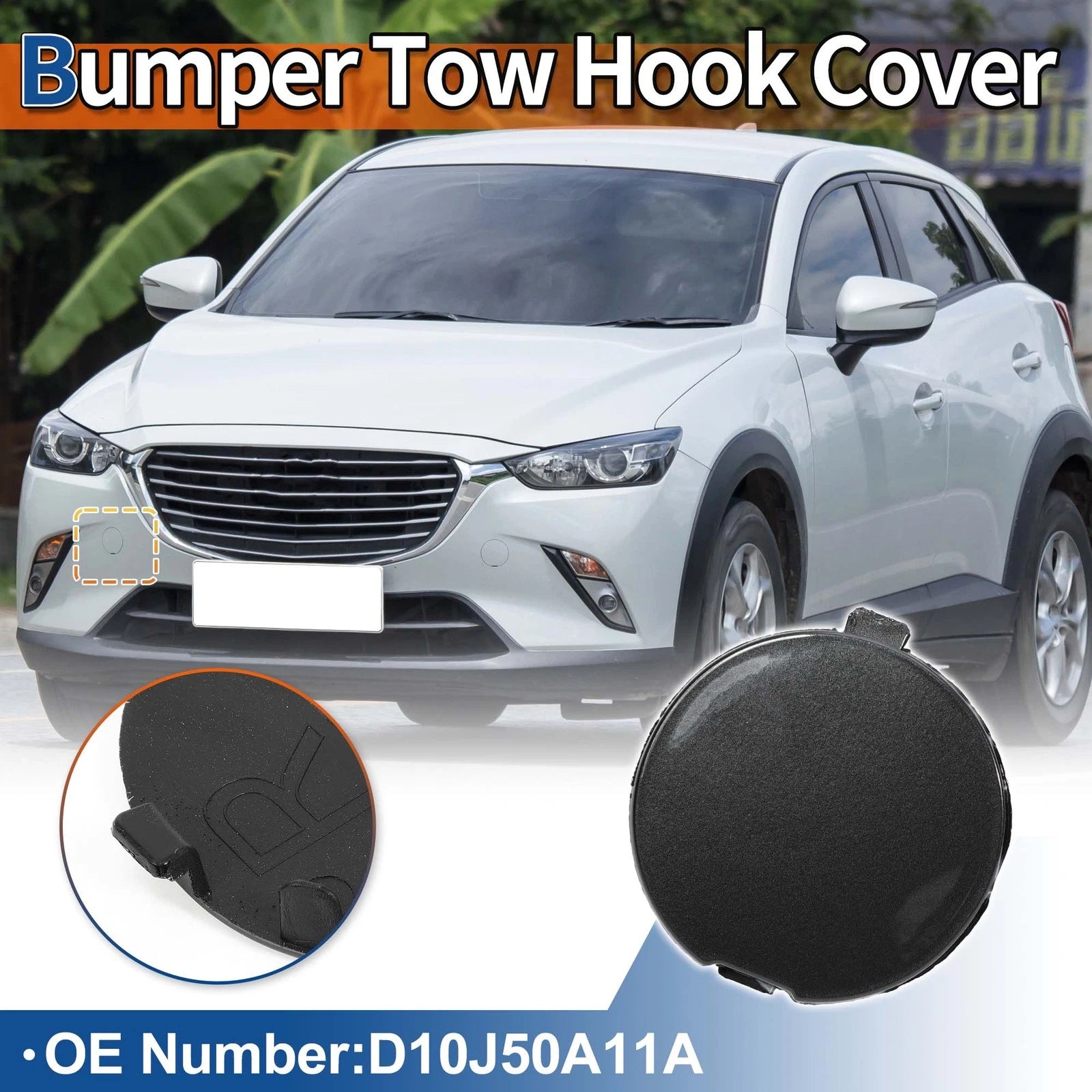 Front Tow Hook Cover Replacement for Mazda CX-3 (2016–2020) Machine Gray