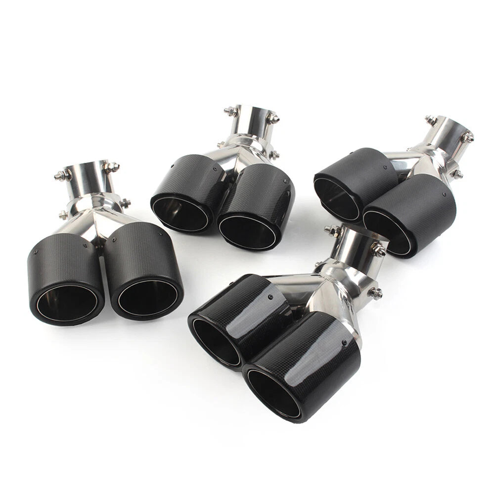 Universal Y Shape Double Exit Exhaust Pipe Muffler Tip 101mm Outlet