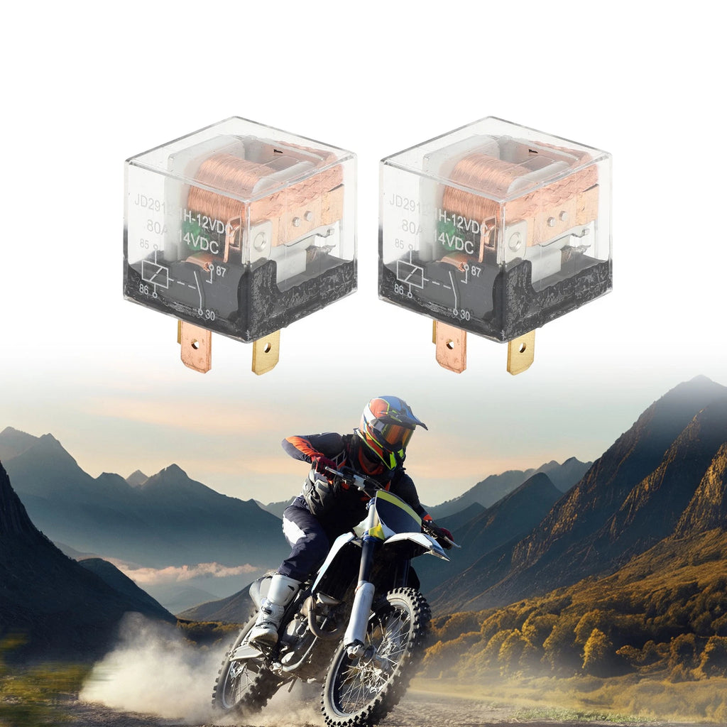 2X 4-Pin 12V 80A Waterproof Auto Relay for Multi-Purpose Use
