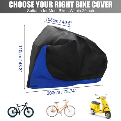 Waterproof Bike Cover Protector XL for 2 Bicycles Mountain Bike Blue