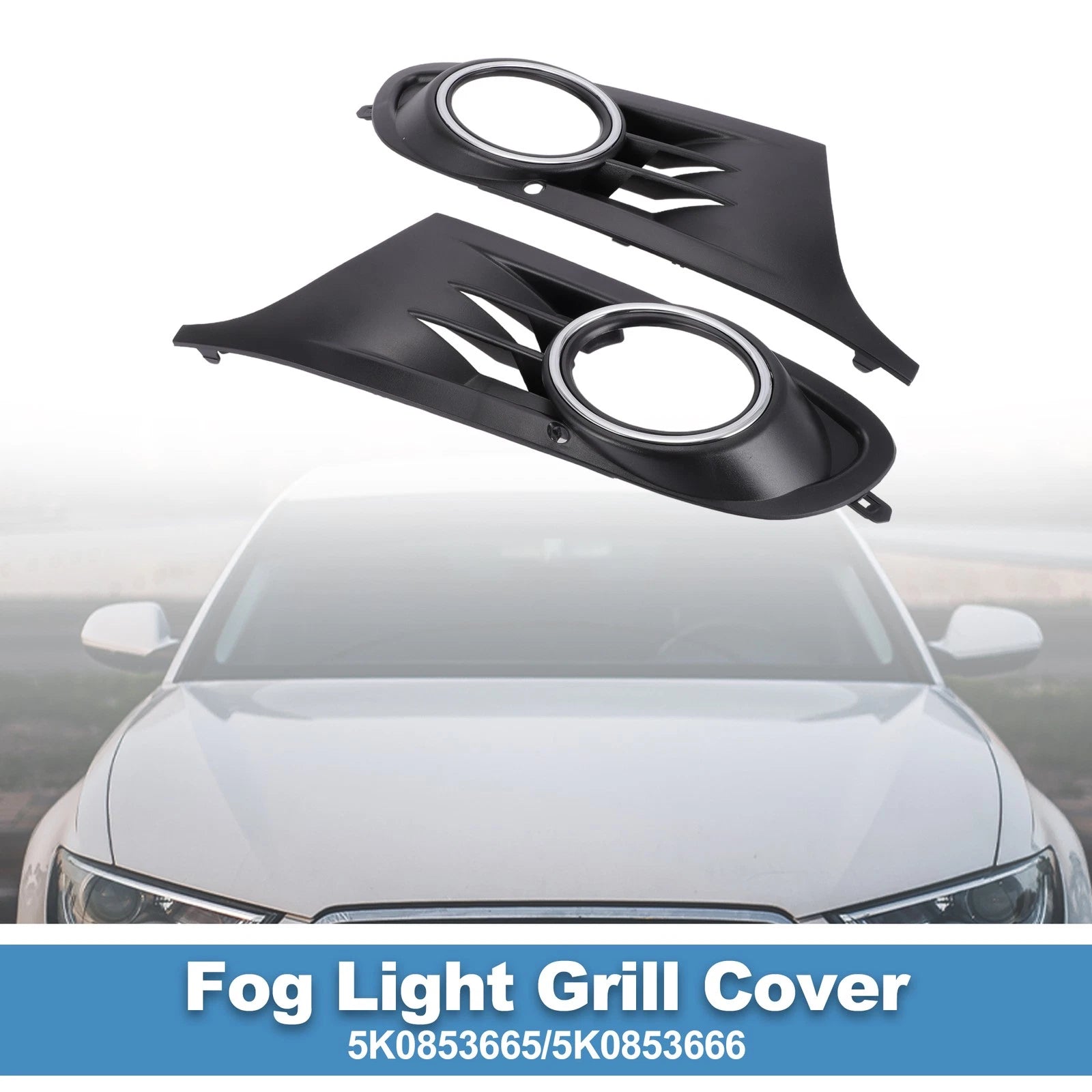 Car Front Fog Light Grill Pair Replacement for Volkswagen Golf MK6 (2009–2014)