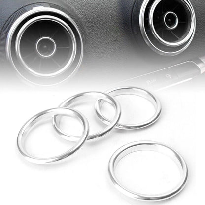 Interior Air Vent Outlet Ring Cover for Audi A3 8V 2012~2019 Silver 4pcs