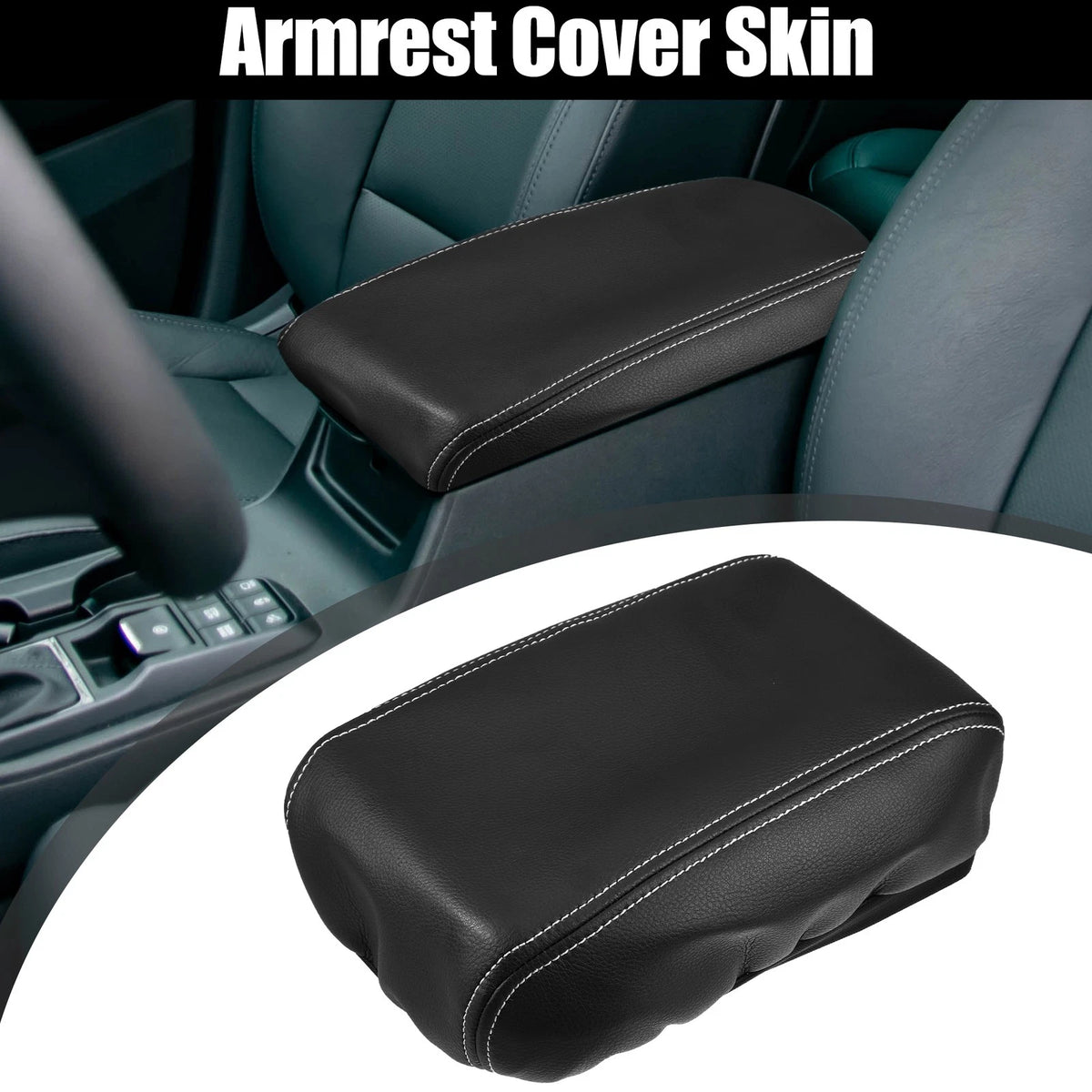Armrest Box Cover Faux Leather for Subaru Forester (2013–2018) Black White