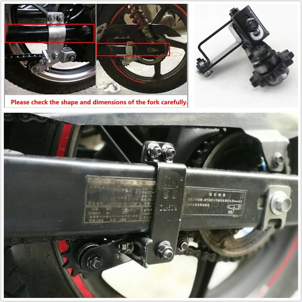 Steel Gearwheel Adjuster Chain Tensioner Tool for Motorcycle Chopper