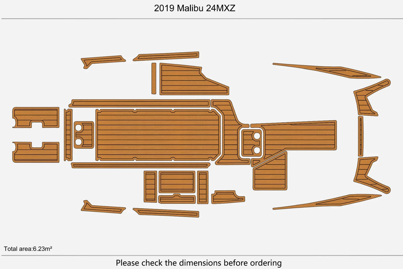 EVA Foam Teak Deck Flooring Cockpit Pads for Malibu 24 MXZ (2019)