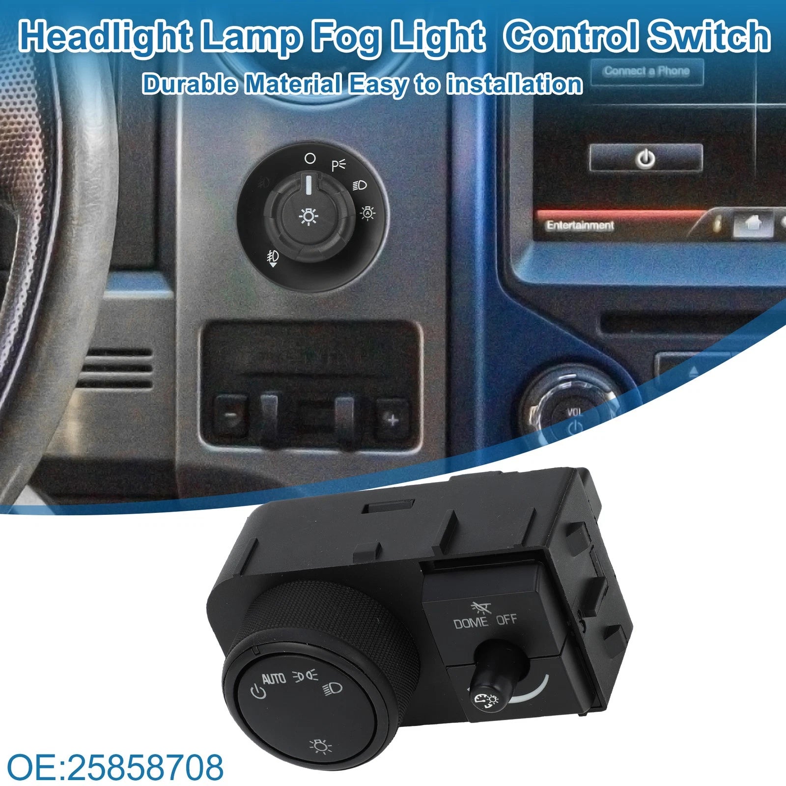 Headlight Lamp Fog Light Control Switch Replacement for Cadillac Escalade (2008–2014)