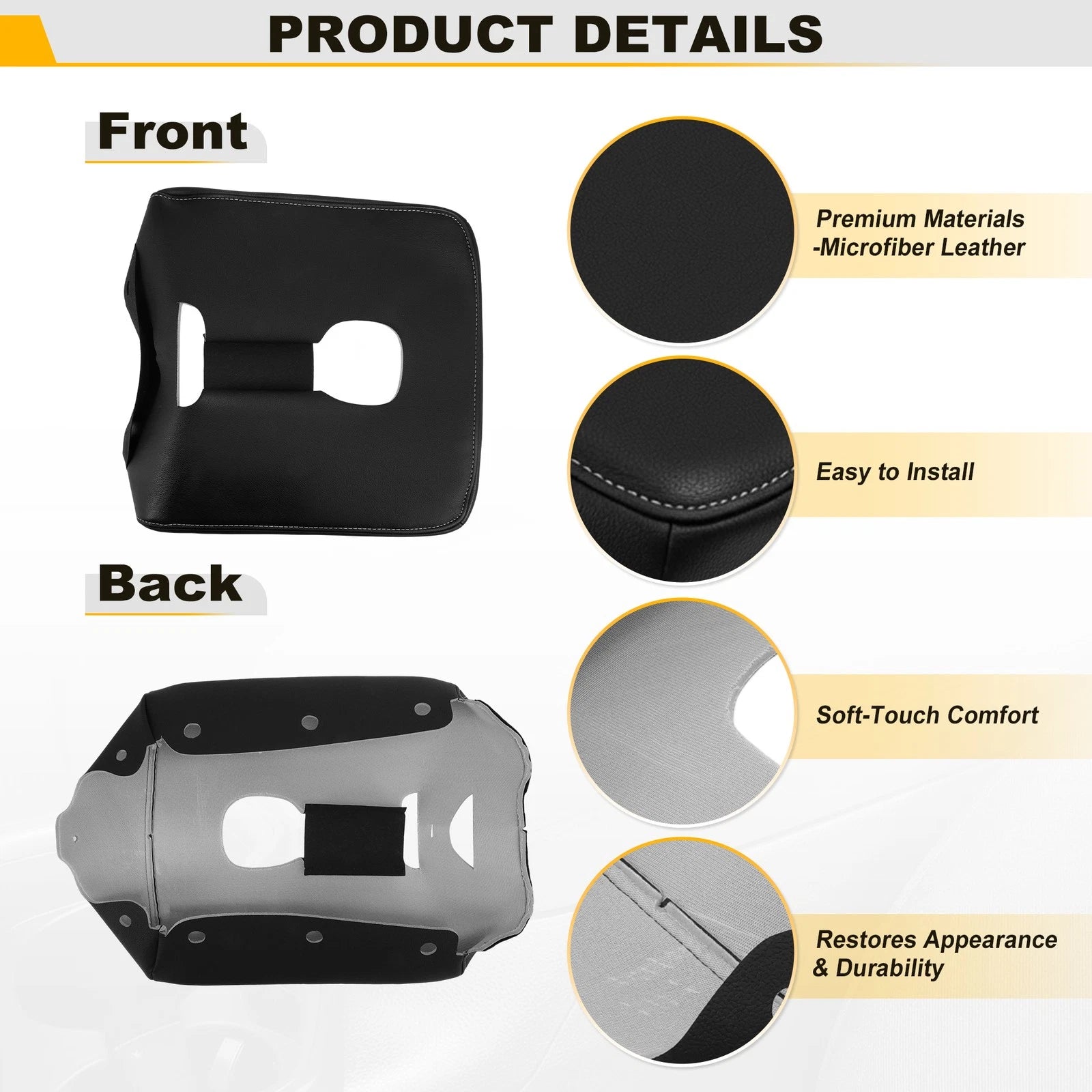 Center Console Armrest Replacement Leather Cover for Chevy Silverado (2019–2026)